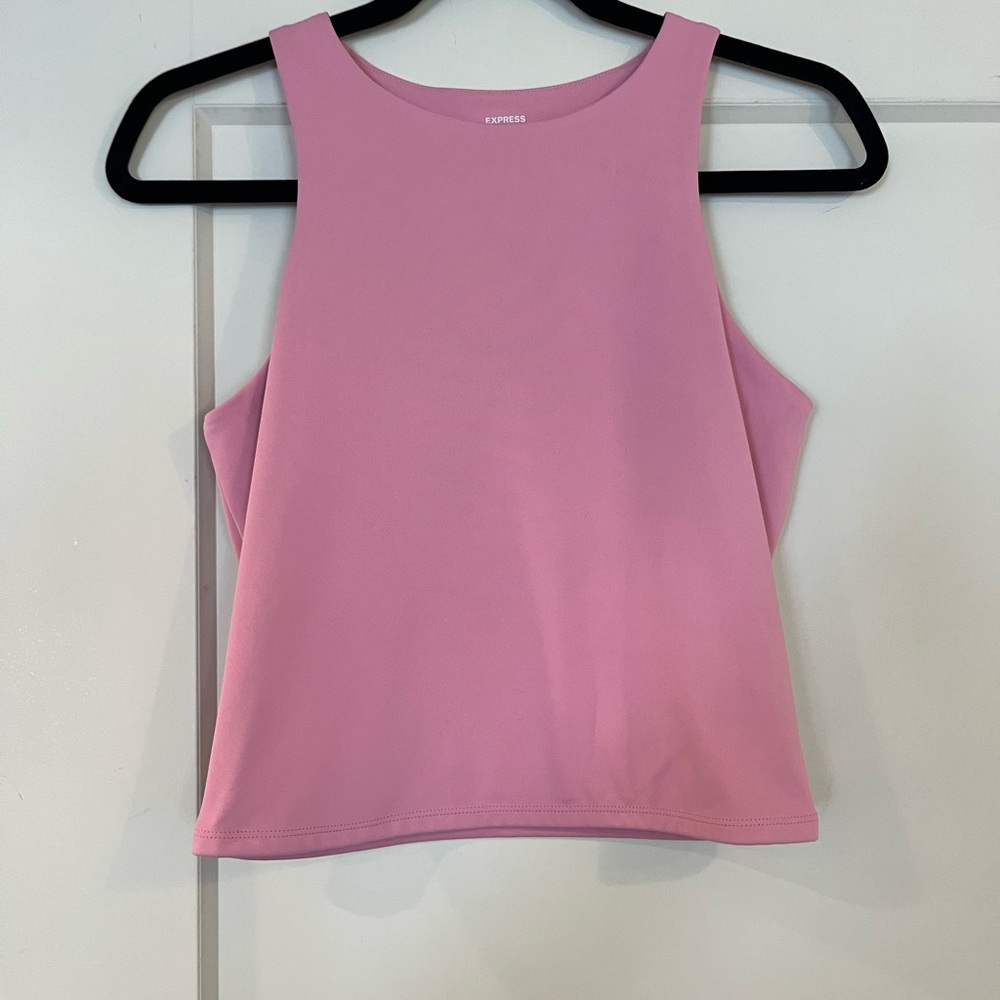 Express Pink Body Contour High Compression High-Neck Tank Top Size Medium